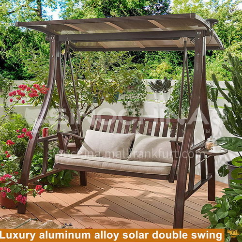 JOZL-314 Outdoor swing courtyard garden villa hanging chair solar swing + aluminum alloy